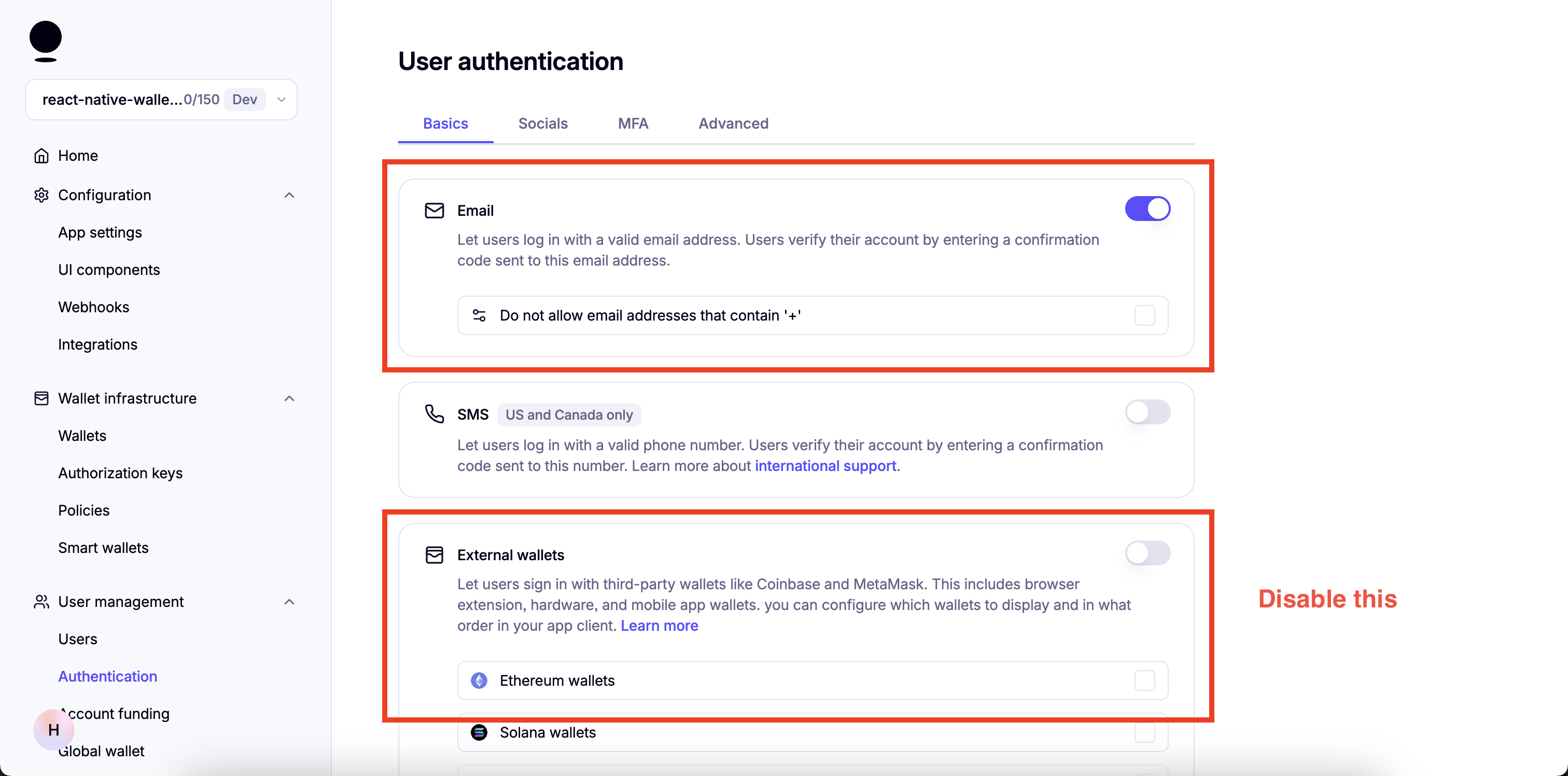 enable email